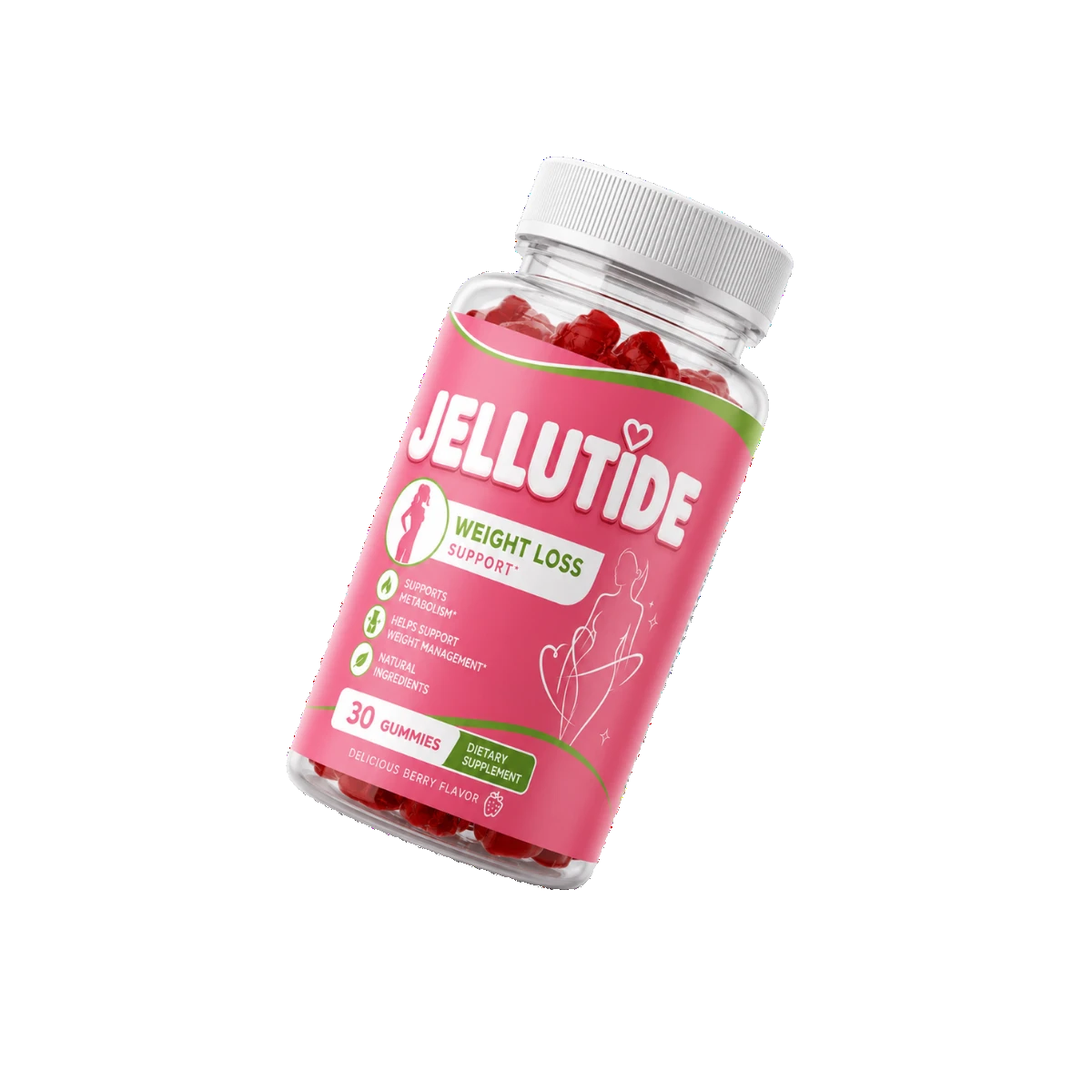 JelluTide bottle of 30 berry gummies